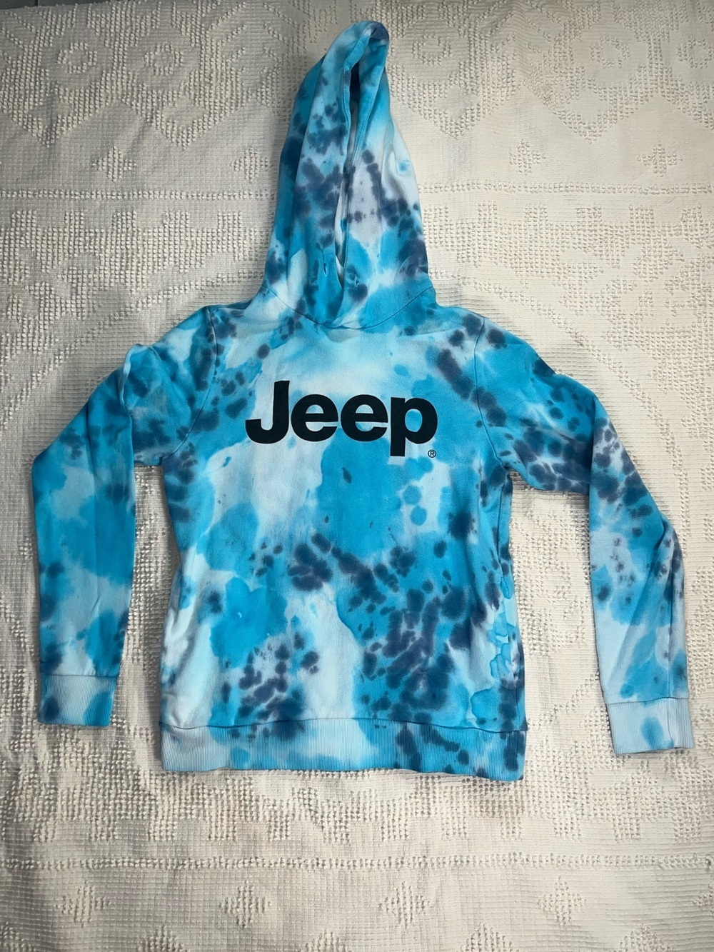 Jeep Blue & White Tie-Dye Hoodie